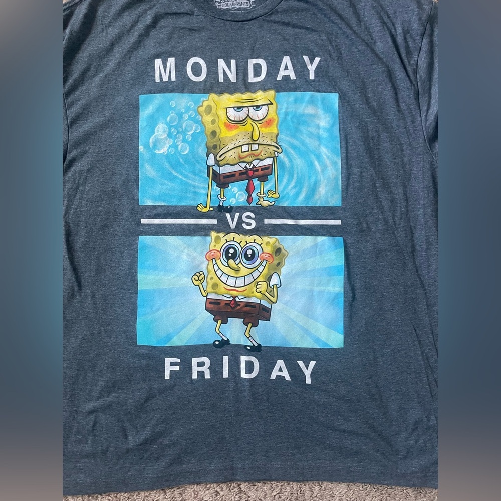 SpongeBob Graphic T-Shirt - Monday vs Friday
Men’s 
Size 2XL
NWOT - Picture 2 of 3